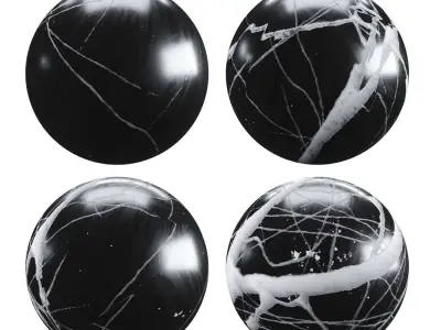 Black Marble Texture PBR Vray Corona 400 x 400 cm Texture