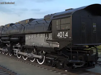  Locomotive Big Boy Rigged for Cinema 4D 