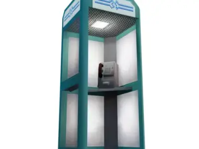 phone booth Low-poly 3D model