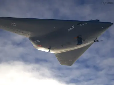  TAI Anka-3 Flying Wing UCAV Design Dark Blue Rigged 