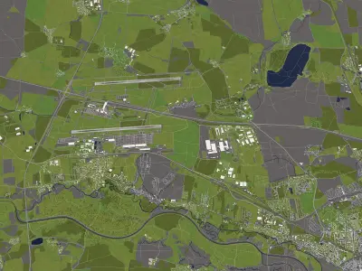 Leipzig Germany 50x50km 3D City Map 3D model