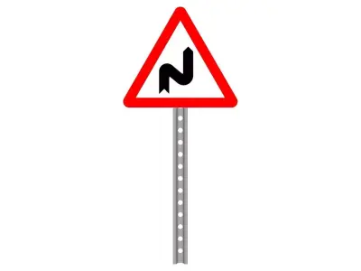 continuous dangerous bends to the right 3D model