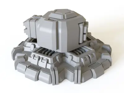Sci fi turret emplacement 02 for tabletop scenery 3D print model