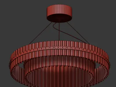 Round Glass Chandelier  3D model