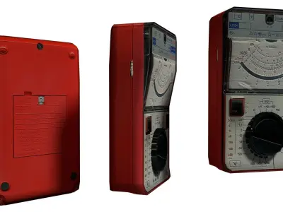 Electronic Voltage Meter Hand Survey Device Sci Fi Electricity Low-poly 3D model