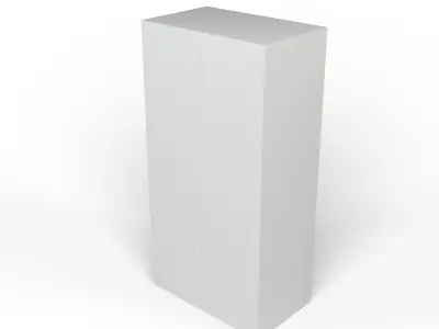 Two Door White Wardrobe 3D model