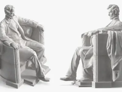  Lincoln Memorial Seated Marble Statue 