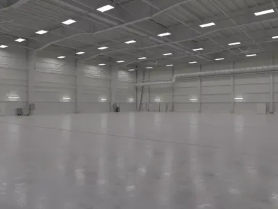 Airplane Hangar Interior 1 Low-poly 3D model