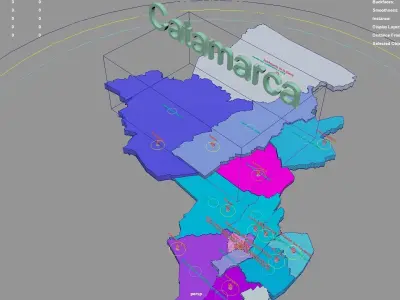 Catamarca  Argentina map region geography political geographic 3D model