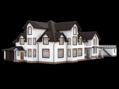 large modern cottage 3D model
