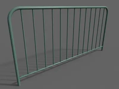 PBR Pedestrian Guard Rail Green V1 Low-poly 3D model