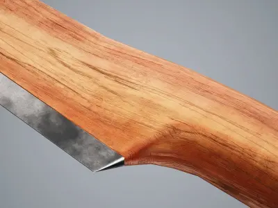 Wooden Knife 001 - Light Low-poly 3D model