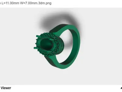 Men Ring with an Oval Cut Center Stone 3D print model