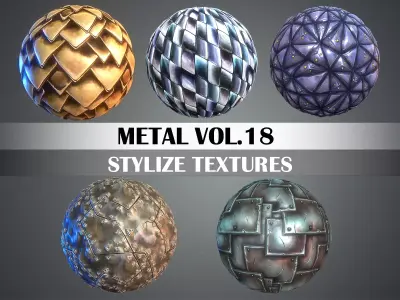 Stylized Metal Vol 18 - Hand Painted Texture Pack Texture