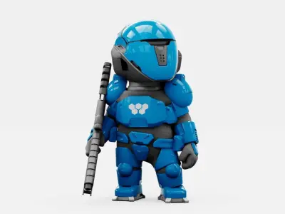 TOON MECHA SOLDIER RIGGED 3D model
