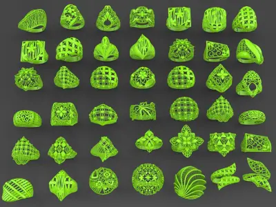 42 NEW RINGS HIGHT QUALITY READY TO PRINT JEWELLERY  3D print model