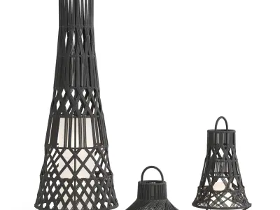Outdoor Garden Wicker Floor Lamp Talenti 3D model