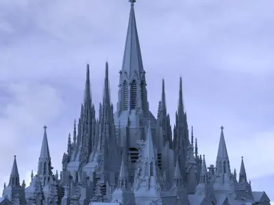 Art Deco Dark Fantasy Cathedral  3D model