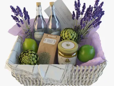 Provence decor basket 3D model