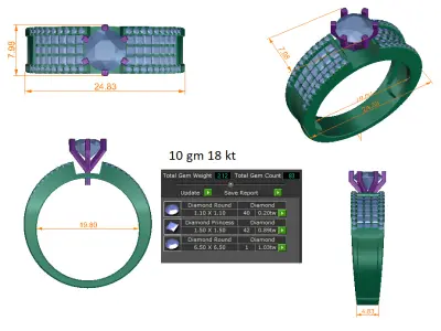 Women Ring  Render 3dm STL OBJ FBX Details 3D print model 428