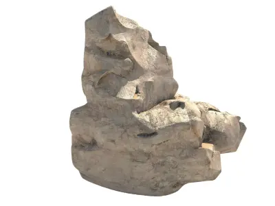 Sandstone rock cliff Low-poly 3D model