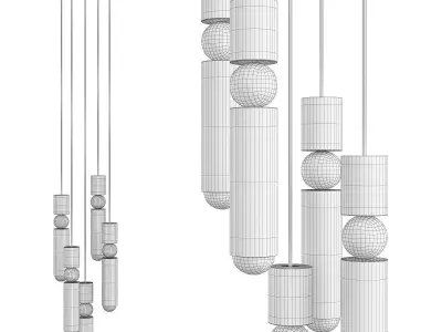 FULCRUM CHANDELIER Low-poly 3D model
