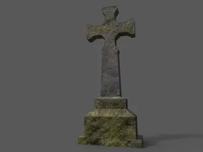 Tombstone Collection stone cross Low-poly 3D model