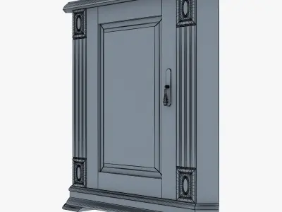 Victory wooden cabinet with door 3D model
