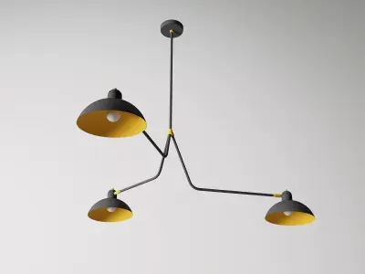 Gubi Multi-Lite 3-Arm Pendant Light Model 3D model