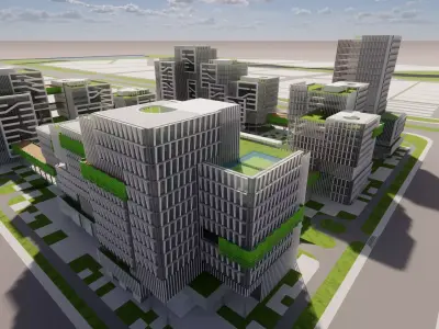 Modern City Block -A8 3D model