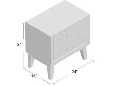 Drawer Nightstand in Brown Cherry 3D model