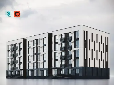 Modern Residential Building 013 3D model