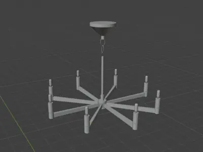 Black Metallic Chandelier 3D model
