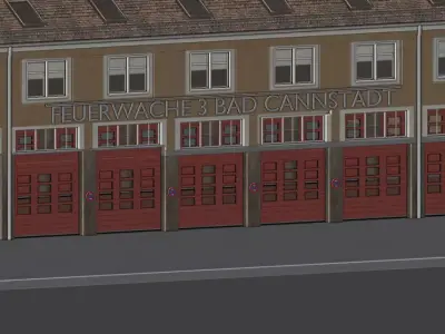 Big Firestation -  Gro0e Feuerwache  Low-poly 3D model