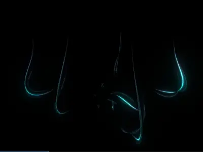 Wind flowing lines light animation FX 3D model