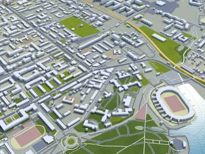 Ryazan Russia 50km Low-poly 3D model