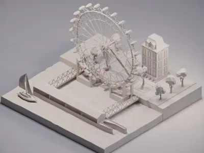 London Eye Low-poly 3D model