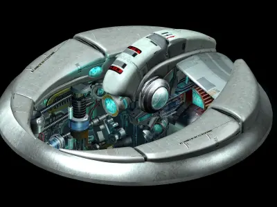 Space warehouse - ground door 3D model
