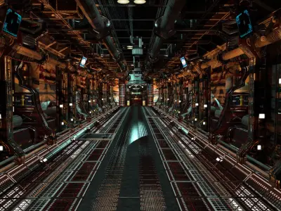 Red Corridor Low-poly 3D model