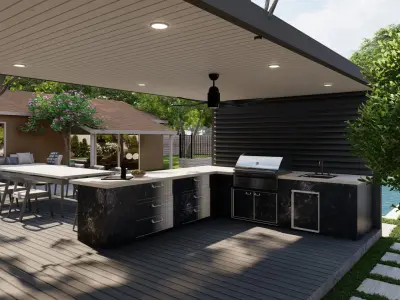 D Exterior Scene 3D model design garden and landscape  3D model