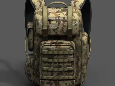 Backpack military combat soldier armor scifi  Low-poly 3D model