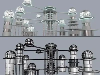 Futuristic Underwater City 3D model