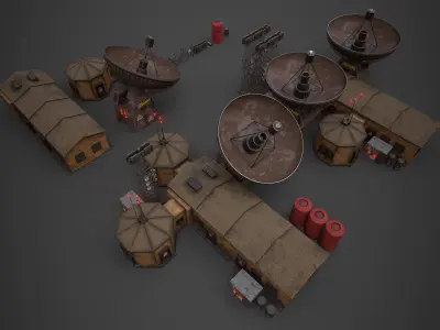 Modular Communication System Low-poly 3D model