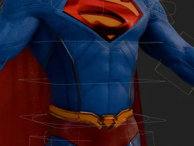 Superman 3D Model Fully Rigged PBR Character Low-poly 3D model