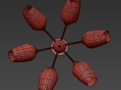 Ocean glass chandelier 3D model