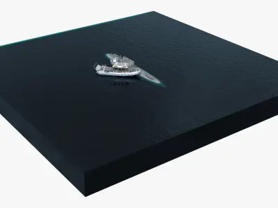  Vehicle Narco Submarine with Patrol Boat on Water 