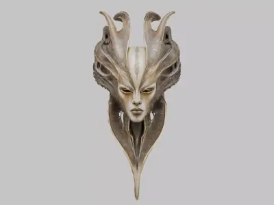 Stylized Ram Skull Low-poly 3D model