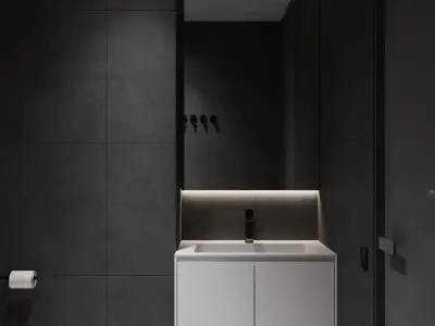 Bathroom design Interior style minimalism 3D model