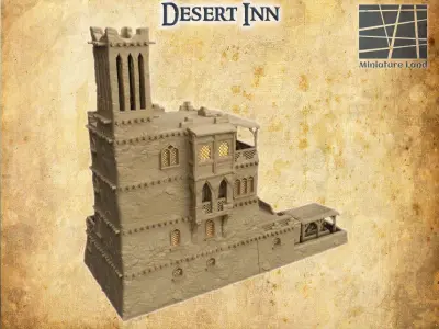 Desert Inn Tabletop Terrain 28 mm 3D print model