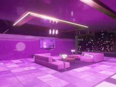 VR ROOFTOP APARTMENT - LOWPOLY BAKED AND PBR TEXTURES Low-poly 3D model